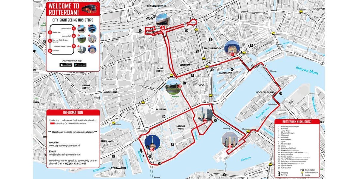 Mapa de Rotterdam autobús 