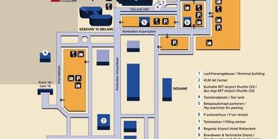 Mapa de Rotterdam aeroporto 