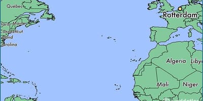 Mapa de Rotterdam no mundo 