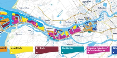 Mapa de Rotterdam porto 