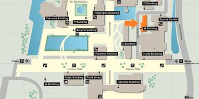 Mapa da universidade erasmo de Rotterdam 